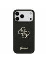 Guess Guess PU Fixed Glitter 4G Metal Logo Zadnji Pokrov za iPhone 17 Pro Max Black