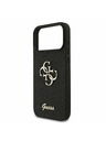 Guess Guess PU Fixed Glitter 4G Metal Logo Zadnji Pokrov za iPhone 17 Pro Max Black