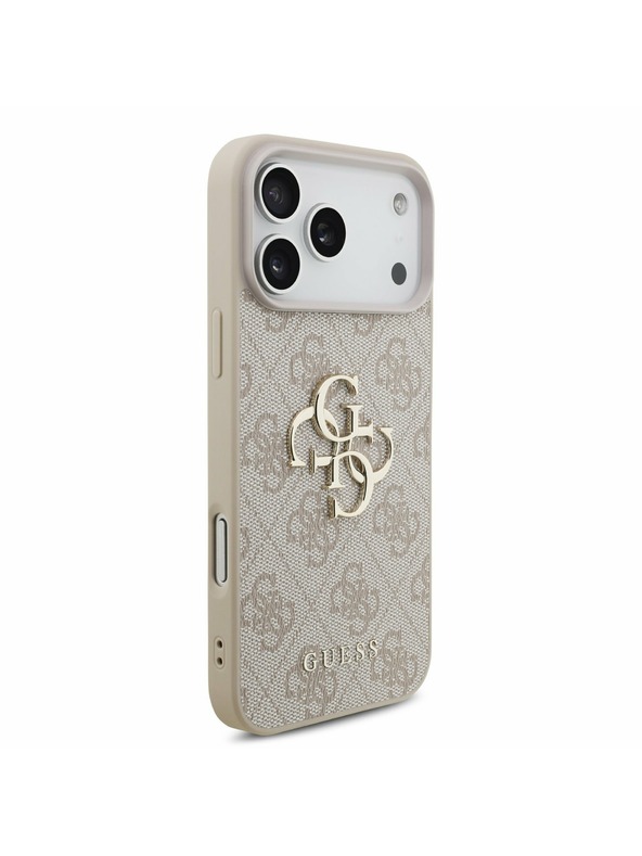 Guess Guess PU 4G Metal Logo Strap Zadnji Ovitek za iPhone 17 Pro Max Pink