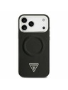 Guess Guess PU Leather Triangle Logo MagSafe Zadnji Ovitek za iPhone 17 Pro Max Black
