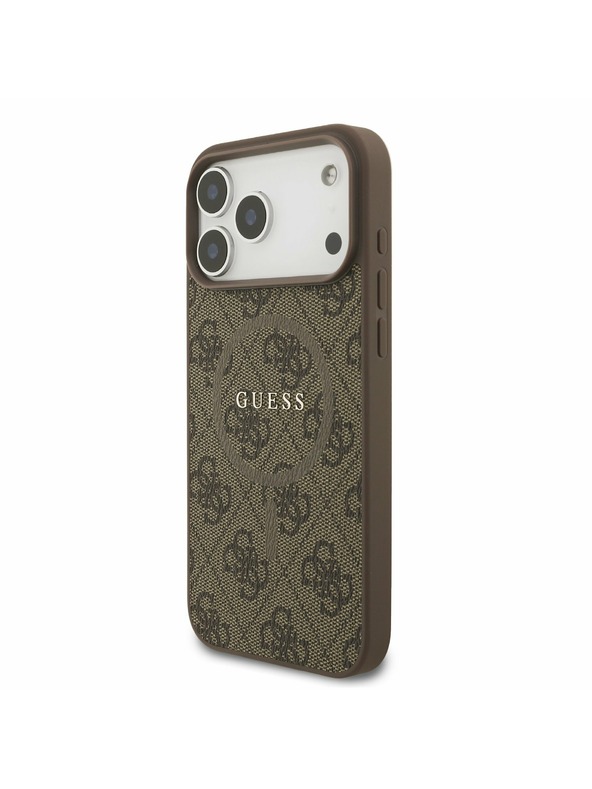 Guess Guess PU Leather 4G Colored Ring MagSafe Zadnji Ovitek za iPhone 17 Pro Max Brown