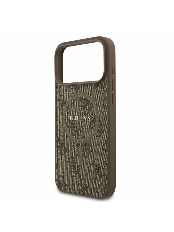 Guess Guess PU Leather 4G Colored Ring MagSafe Zadnji Ovitek za iPhone 17 Pro Max Brown