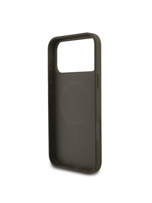 Guess Guess PU Leather 4G Colored Ring MagSafe Zadnji Ovitek za iPhone 17 Pro Max Brown