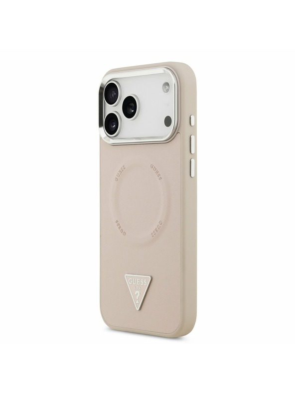 Guess Guess PU Leather Triangle Logo MagSafe Zadnji Ovitek za iPhone 17 Pro Max Pink