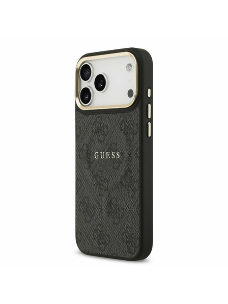 Guess Guess PU Leather 4G Gold Frame MagSafe Zadnji Ovitek za iPhone 17 Pro Max Black