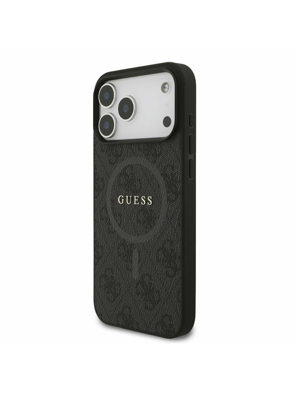 Guess Guess PU Leather 4G Colored Ring MagSafe Zadnji Ovitek za iPhone 17 Pro Max Black