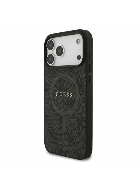 Guess Guess PU Leather 4G Colored Ring MagSafe Zadnji Ovitek za iPhone 17 Pro Max Black
