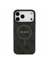 Guess Guess PU Leather 4G Colored Ring MagSafe Zadnji Ovitek za iPhone 17 Pro Max Black