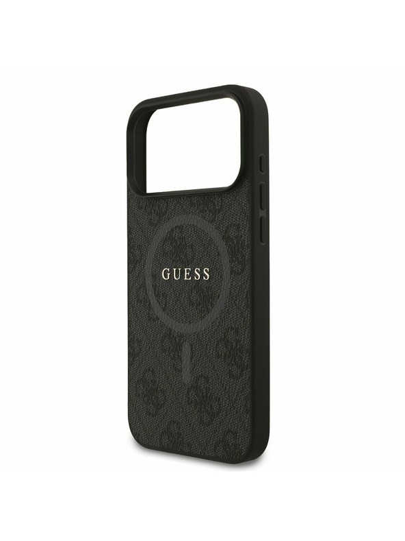 Guess Guess PU Leather 4G Colored Ring MagSafe Zadnji Ovitek za iPhone 17 Pro Max Black