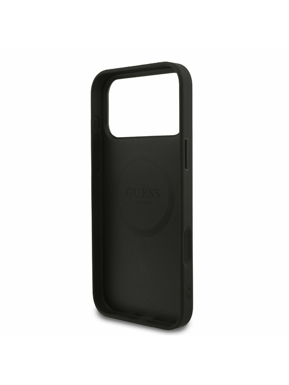 Guess Guess PU Leather 4G Colored Ring MagSafe Zadnji Ovitek za iPhone 17 Pro Max Black