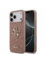 Guess Guess PU Fixed Glitter 4G Metal Logo Zadnji Ovitek za iPhone 17 Pro Max Pink