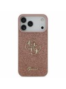 Guess Guess PU Fixed Glitter 4G Metal Logo Zadnji Ovitek za iPhone 17 Pro Max Pink
