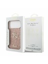 Guess Guess PU Fixed Glitter 4G Metal Logo Zadnji Ovitek za iPhone 17 Pro Max Pink