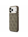 Guess Guess PU Leather 4G Gold Frame MagSafe Zadnji Ovitek za iPhone 17 Pro Max Brown