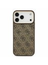 Guess Guess PU Leather 4G Gold Frame MagSafe Zadnji Ovitek za iPhone 17 Pro Max Brown