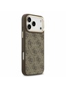 Guess Guess PU Leather 4G Gold Frame MagSafe Zadnji Ovitek za iPhone 17 Pro Max Brown