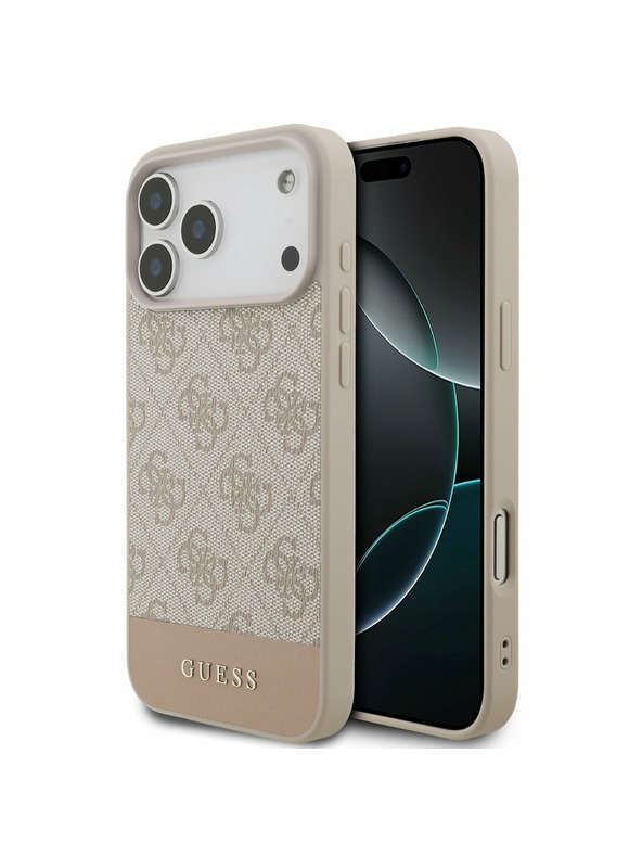 Guess Guess PU 4G Stripe Zadnji Ovitek za iPhone 17 Pro Max Pink