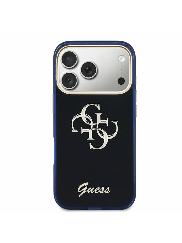 Guess Guess IML 4G Script Metal Logo Zadnji Ovitek za iPhone 17 Pro Max Blue