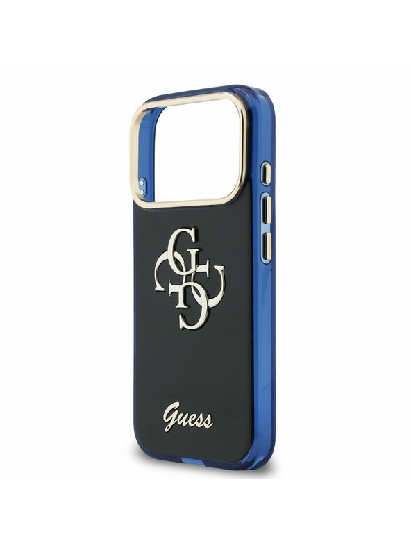 Guess Guess IML 4G Script Metal Logo Zadnji Ovitek za iPhone 17 Pro Max Blue