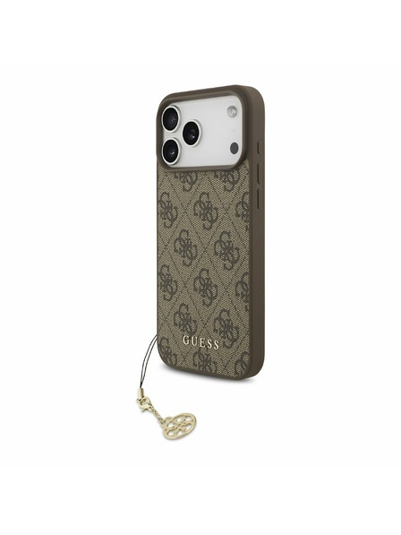 Guess Guess 4G Charm MagSafe Zadnji Ovitek za iPhone 17 Pro Max Tone on Tone Brown