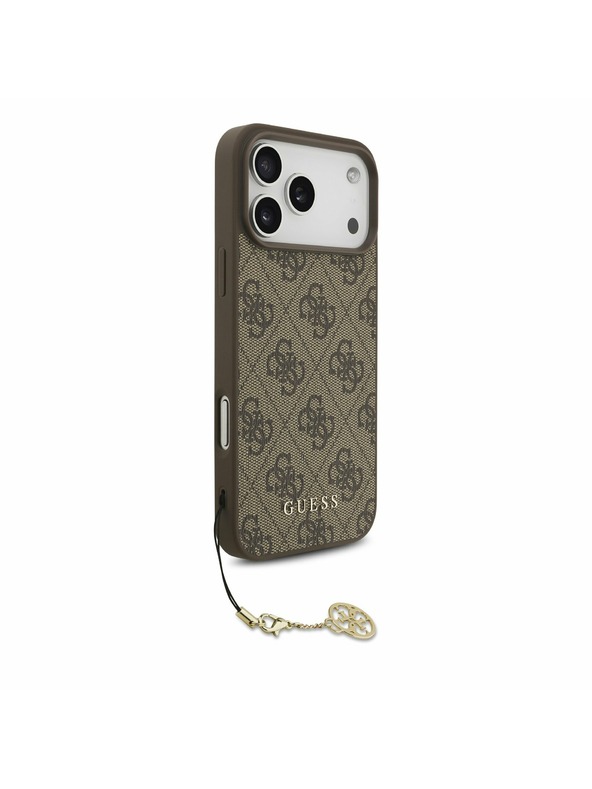 Guess Guess 4G Charm MagSafe Zadnji Ovitek za iPhone 17 Pro Max Tone on Tone Brown
