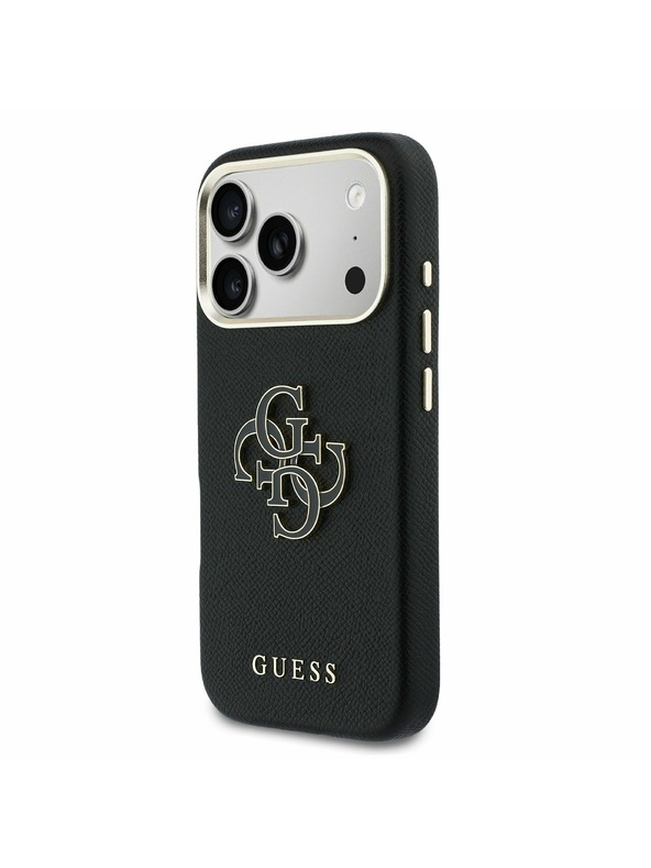 Guess Guess PU Resin Logo Zadnji Ovitek za iPhone 17 Pro Max Black