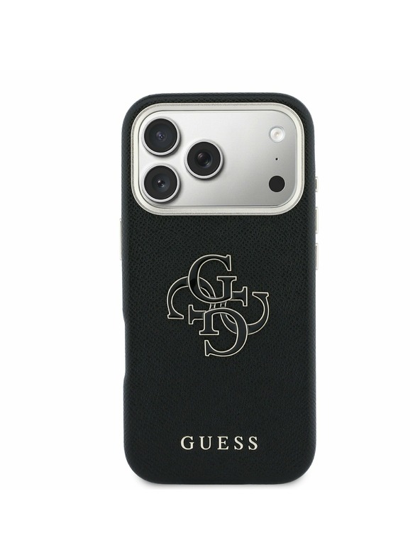 Guess Guess PU Resin Logo Zadnji Ovitek za iPhone 17 Pro Max Black