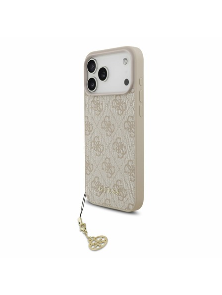 Guess Guess 4G Charm MagSafe Zadnji Ovitek za iPhone 17 Pro Max Tone on Tone Pink