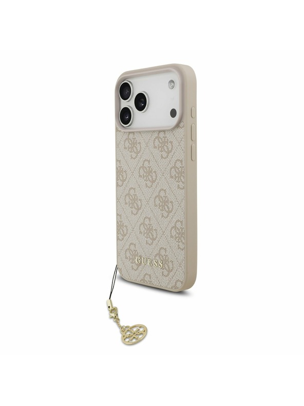 Guess Guess 4G Charm MagSafe Zadnji Ovitek za iPhone 17 Pro Max Tone on Tone Pink
