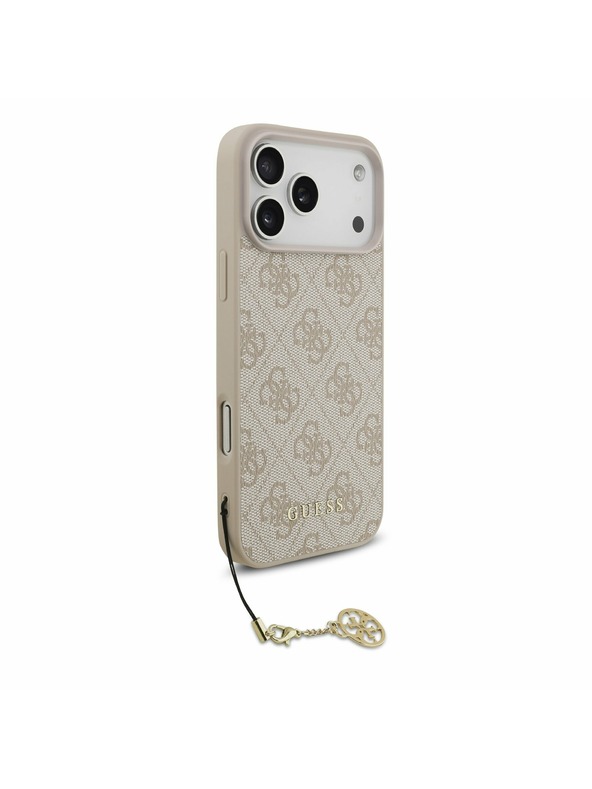 Guess Guess 4G Charm MagSafe Zadnji Ovitek za iPhone 17 Pro Max Tone on Tone Pink