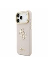 Guess Guess PU Grained 4G Logo Stand Camera Frame Zadnji Ovitek za iPhone 17 Pro Max Pink