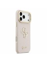 Guess Guess PU Grained 4G Logo Stand Camera Frame Zadnji Ovitek za iPhone 17 Pro Max Pink