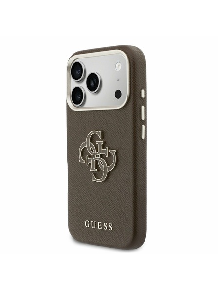 Guess Guess PU Resin Logo Zadnji Ovitek za iPhone 17 Pro Max Brown