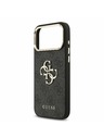 Guess Guess PU Leather 4G Metal Logo Gold Frame Zadnji Ovitek za iPhone 17 Pro Max Black