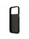 Guess Guess PU Leather 4G Metal Logo Gold Frame Zadnji Ovitek za iPhone 17 Pro Max Black