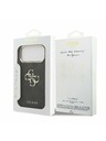 Guess Guess PU Leather 4G Metal Logo Gold Frame Zadnji Ovitek za iPhone 17 Pro Max Black