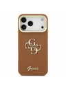 Guess Guess PU Grained 4G Logo Stand Camera Frame Zadnji Ovitek za iPhone 17 Pro Max Brown