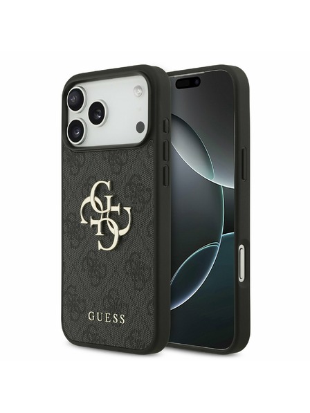 Guess Guess PU 4G Metal Logo Zadnji Ovitek za iPhone 17 Pro Max Grey