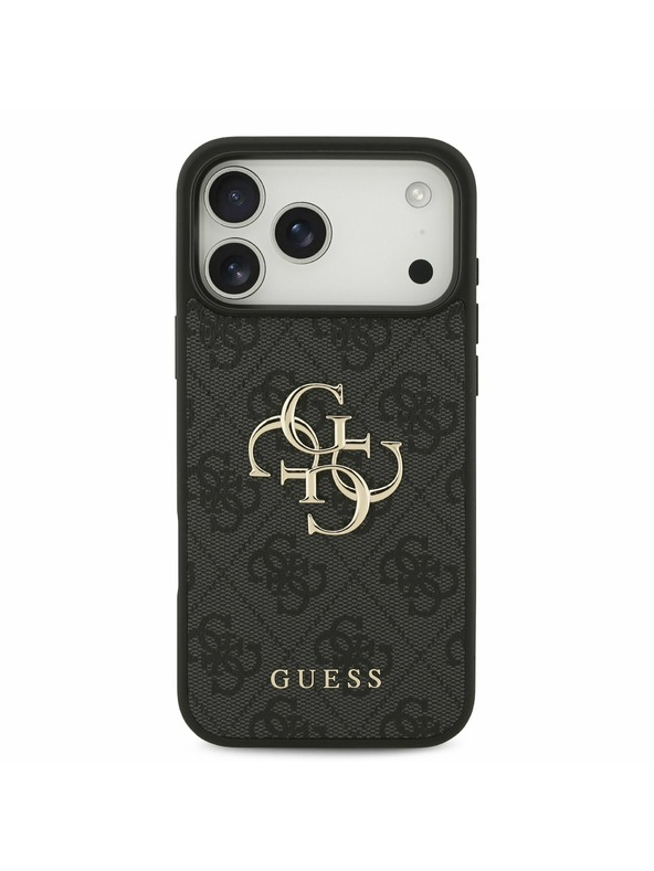Guess Guess PU 4G Metal Logo Zadnji Ovitek za iPhone 17 Pro Max Grey