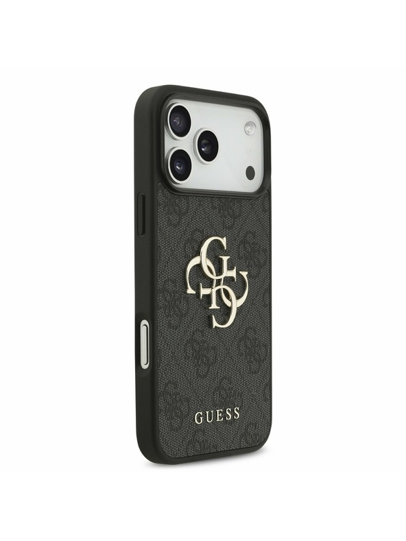 Guess Guess PU 4G Metal Logo Zadnji Ovitek za iPhone 17 Pro Max Grey