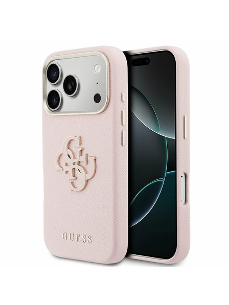 Guess Guess PU Resin Logo Zadnji Ovitek za iPhone 17 Pro Max Pink