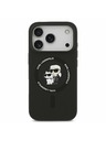 Karl Lagerfeld Karl Lagerfeld Liquid Silicone Karl and Choupette MagSafe Zadnji Ovitek za iPhone 17 Pro Max Black