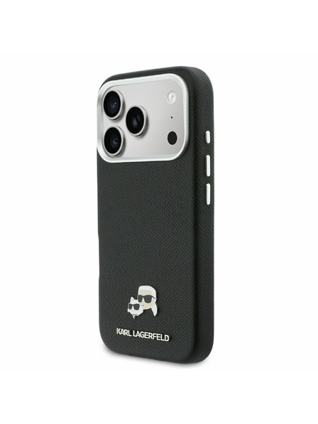 Karl Lagerfeld Karl Lagerfeld PU Karl and Choupette Heads Pins MagSafe Zadnji Ovitek za iPhone 17 Pro Max Black