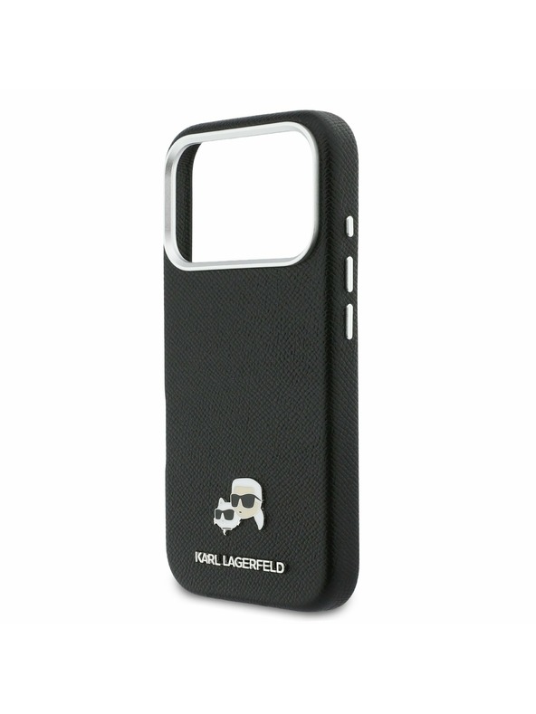Karl Lagerfeld Karl Lagerfeld PU Karl and Choupette Heads Pins MagSafe Zadnji Ovitek za iPhone 17 Pro Max Black