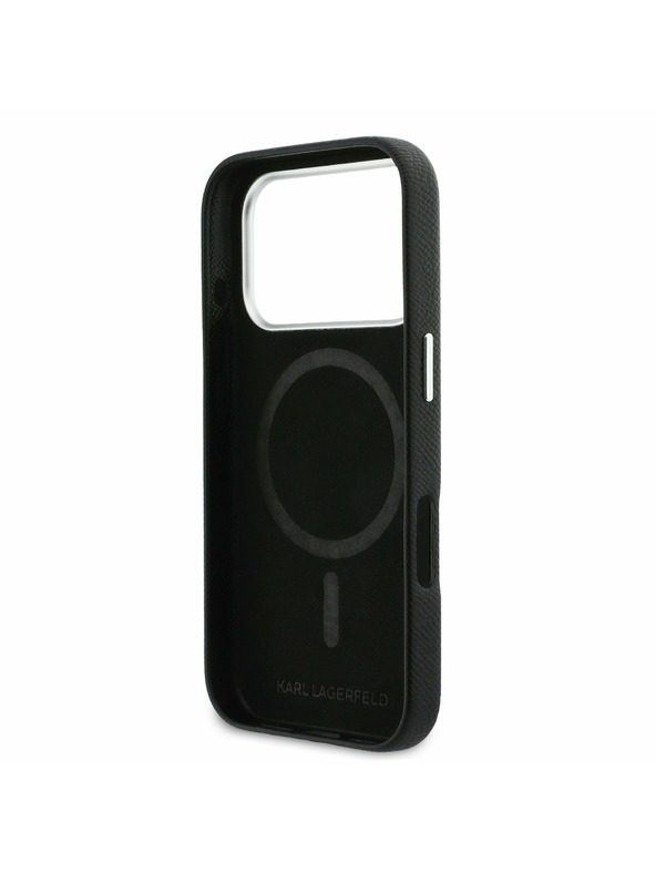 Karl Lagerfeld Karl Lagerfeld PU Karl and Choupette Heads Pins MagSafe Zadnji Ovitek za iPhone 17 Pro Max Black