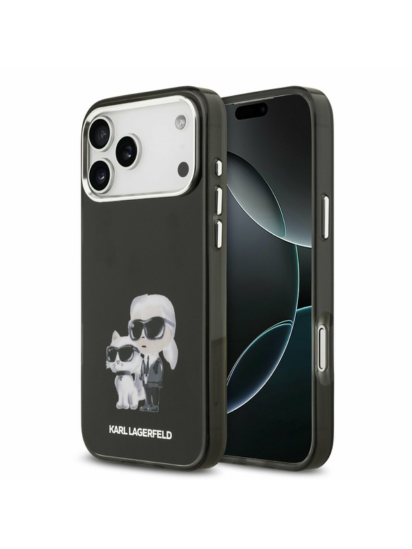 Karl Lagerfeld Karl Lagerfeld IML Aquarelle Karl and Choupette Zadnji Ovitek za iPhone 17 Pro Max Black