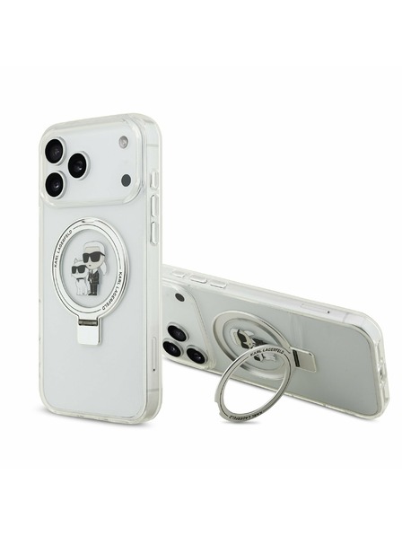 Karl Lagerfeld Karl Lagerfeld Ringstand Karl and Choupette MagSafe Zadnji Ovitek za iPhone 17 Pro Max White