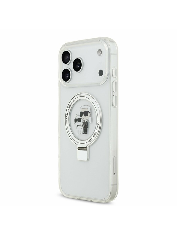 Karl Lagerfeld Karl Lagerfeld Ringstand Karl and Choupette MagSafe Zadnji Ovitek za iPhone 17 Pro Max White