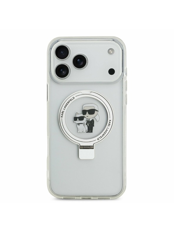 Karl Lagerfeld Karl Lagerfeld Ringstand Karl and Choupette MagSafe Zadnji Ovitek za iPhone 17 Pro Max White