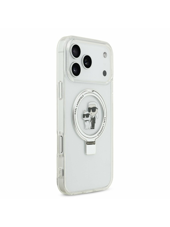 Karl Lagerfeld Karl Lagerfeld Ringstand Karl and Choupette MagSafe Zadnji Ovitek za iPhone 17 Pro Max White